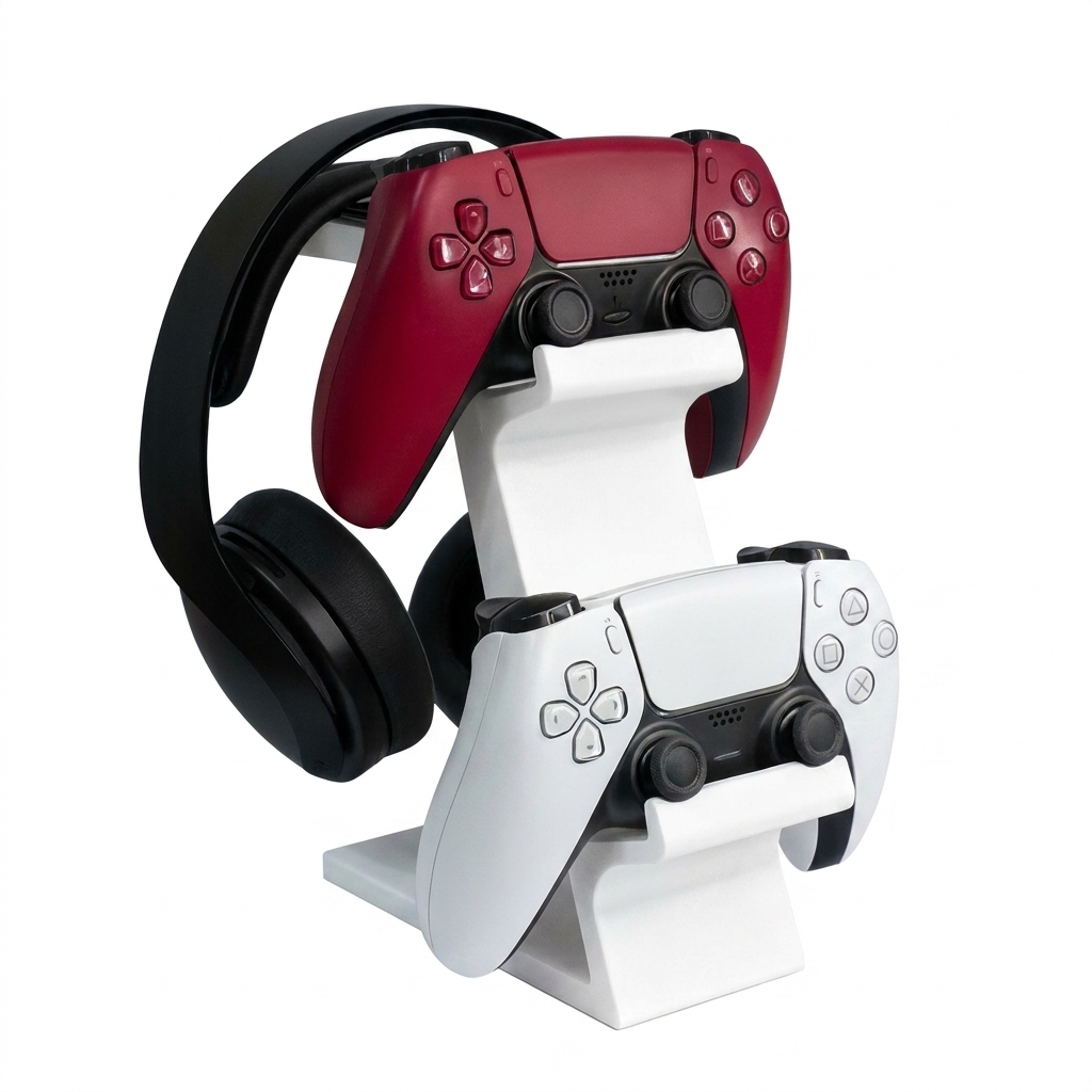Gaming Accessories Holder - Stand Terintegrasi Headphone dan Pengontrol Game