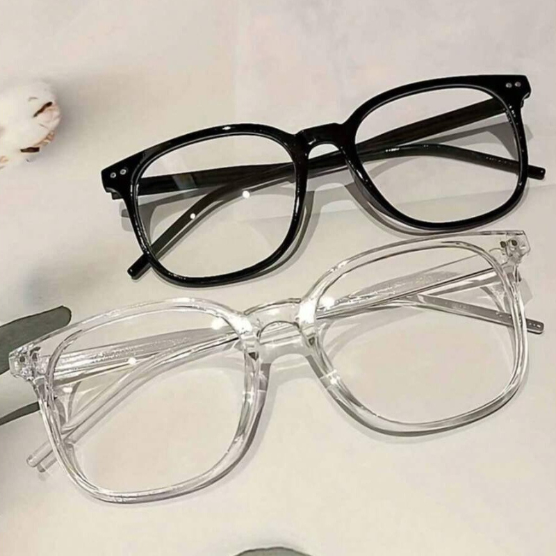 Gaming Glasses Tinted - 1/2 Pasang Kacamata Bingkai Persegi Anti
