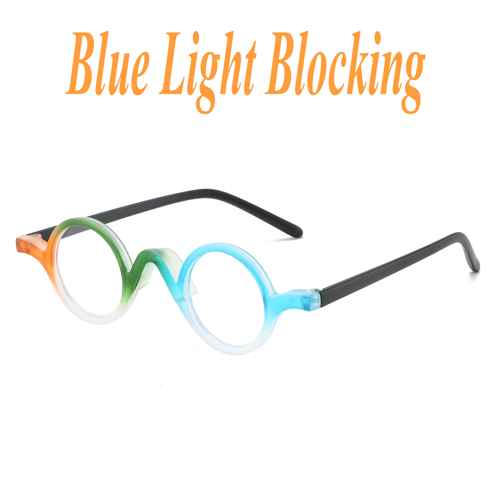 Gaming Glasses Tinted - Kacamata Pemblokir Cahaya Biru Bingkai Bulat